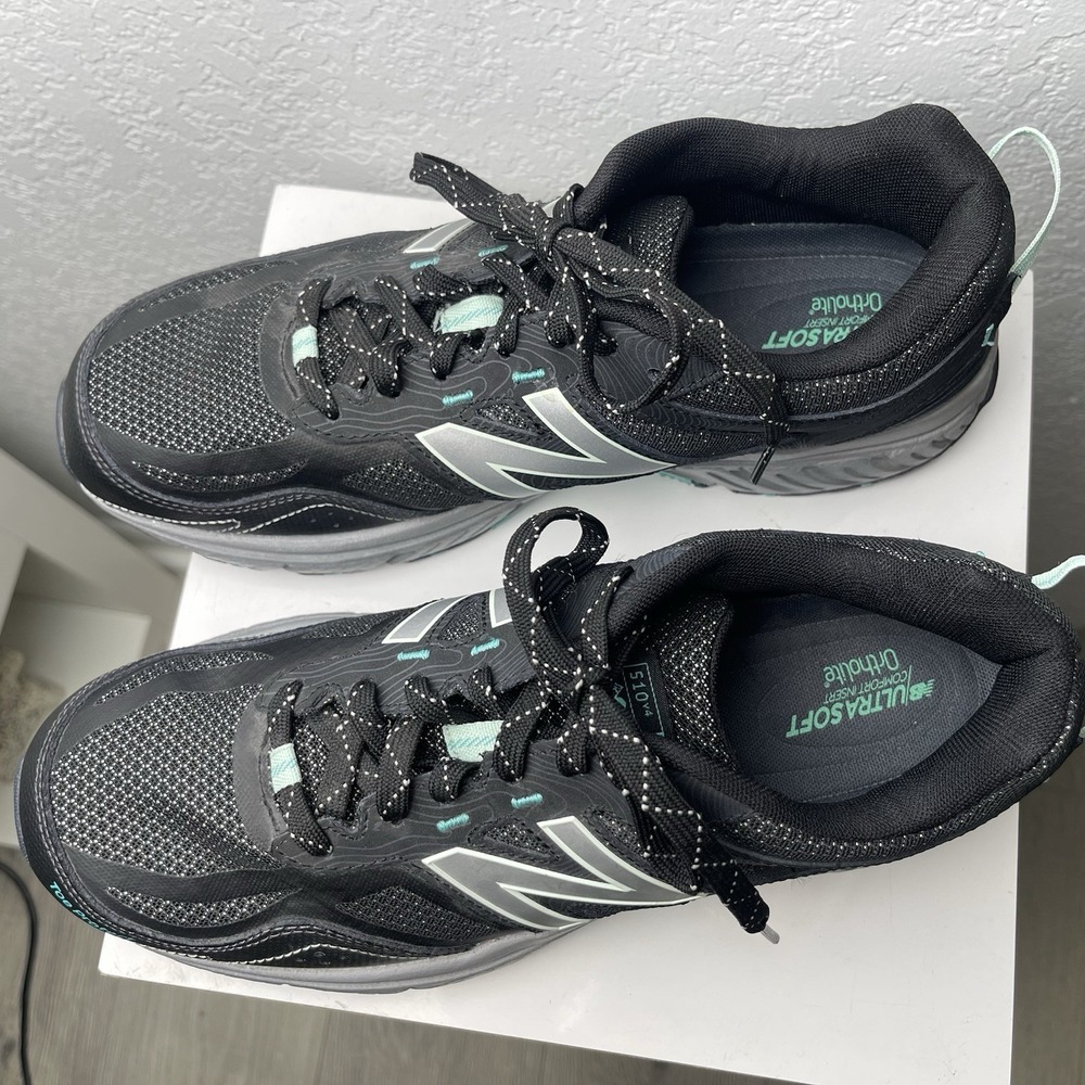 New Balance 510v4 Women's‎ 11B Trail Running Black/Seafoam Green Shoes